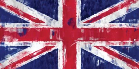 British flag painting vector Stock Illustration
