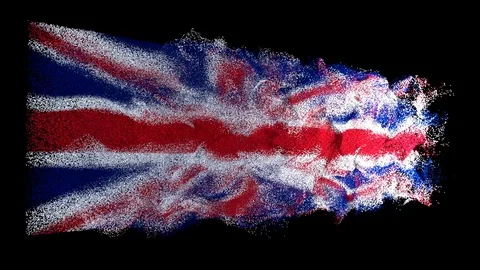 British Flag of particles waving in the wind Stock Footage