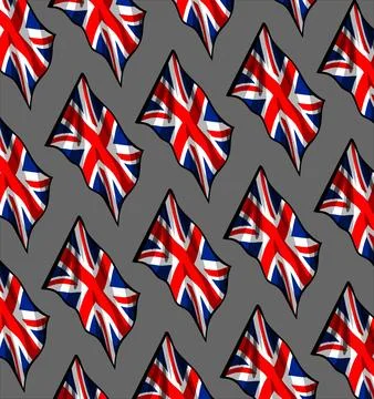 British flag pattern on black background Stock Illustration