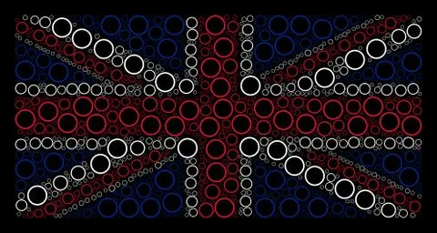 British Flag Pattern of Circle Bubble Items Stock Illustration