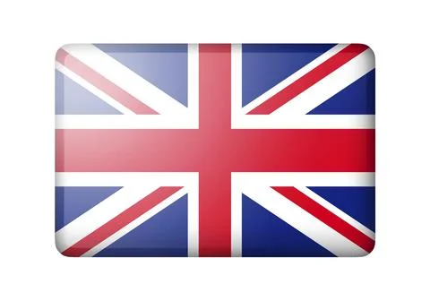The British flag. Rectangular matte icon. Isolated on white background Illustrazione stock