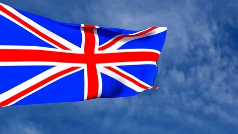 British flag in the sky Stock Footage 91981390