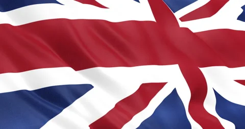 British flag waving animation Stock Footage 156752300