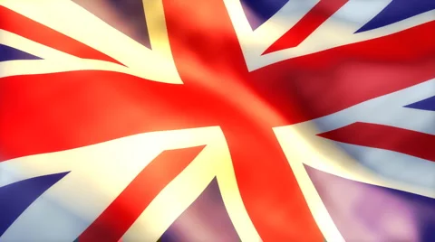 British flag waving on sun - seamless loop Stock Footage 6035880