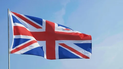 British Flag waving on the wind Stock Footage 115839805
