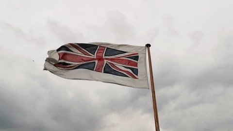 British flag waving in the wind Stock Footage 124890775