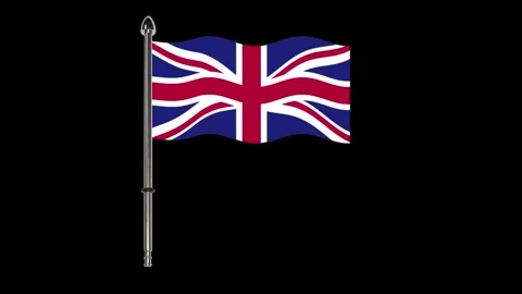 British flag waving in the wind. Stock Footage 340324342