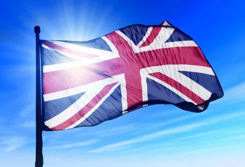 The british flag waving on the wind Stock Illustration