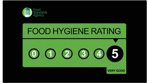 British Food Hygiene Rating sticker 2D ... | Stock Video | Pond5