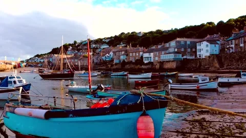 British Harbour Boats Stock Footage 219873265