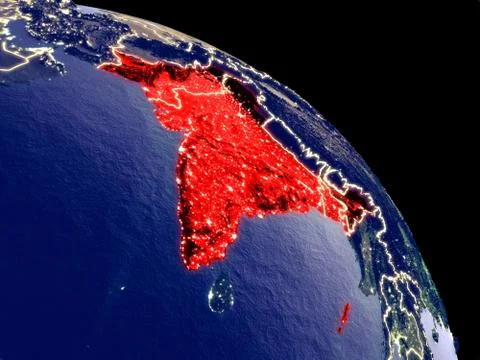British India from space Stock Photos