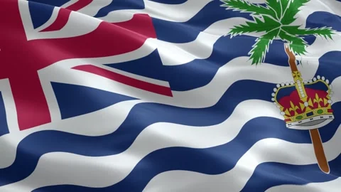 British Indian Ocean Territory flag waving in wind high quality 4k seamless.. Stock Footage 334627786