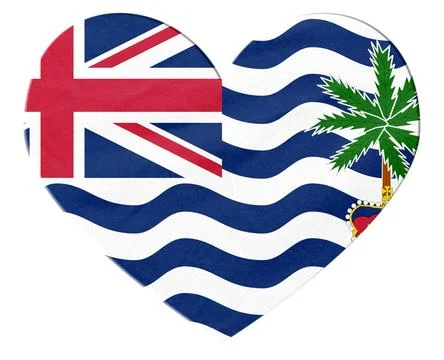 British Indian Ocean Territory flag in heart shape Stock Illustration