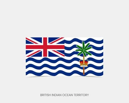 British Indian Ocean Territory Rectangle flag icon with shadow. Stock Illustration