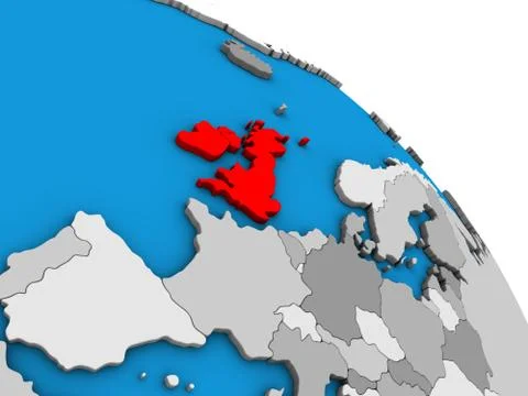 British Isles on 3D globe Stock Illustration
