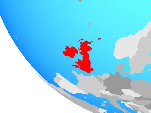 British Isles on globe Stock Illustration