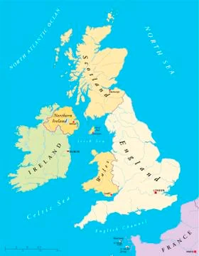 British Isles Map Stock Illustration