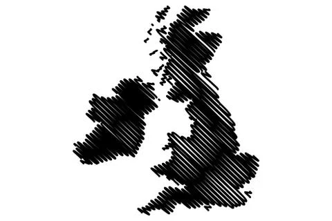 British Isles map vector Stock Illustration