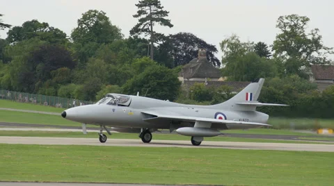 British Jet moves down runway, 4k Stock Footage 41367790