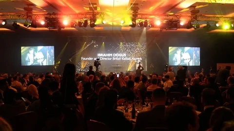 British Kebab Awards introduction by Ibrahim Dogus 스톡 동영상 125746450