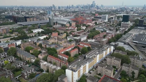 British library and St Pancras International train station Stock Footage 260709458