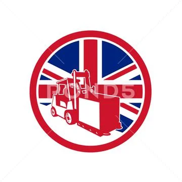 British Logistics Union Jack Flag Icon Stock Illustration
