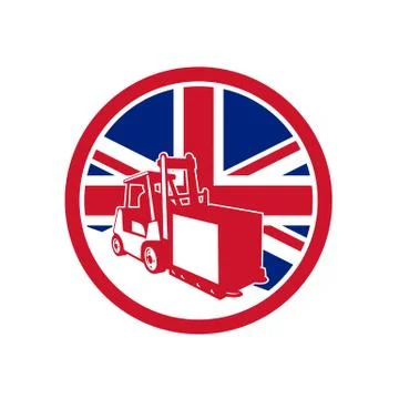British Logistics Union Jack Flag Icon Stock Illustration