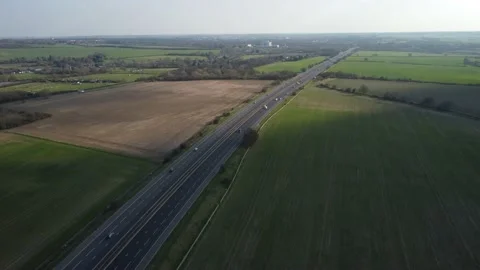 British Motorway Drone Footage Stock Footage