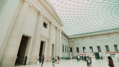 The British Museum reopened after being closed of the pandemic, coronavirus Stock Footage 139945505
