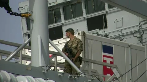 British navy give aid to immigrats in south italy Stock Footage 50059799
