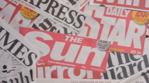 British Newspaper Titles Stock Footage 90435741
