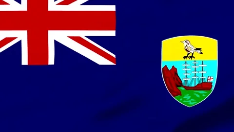 British overseas territory flag with coat of arms featuring ship and bird Video stock 343317225