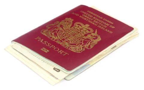 British passport with some documents Stock Photos