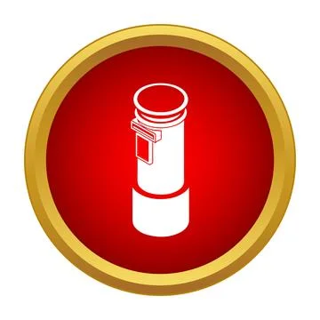 British pillar box icon representing mail service Ilustração Stock