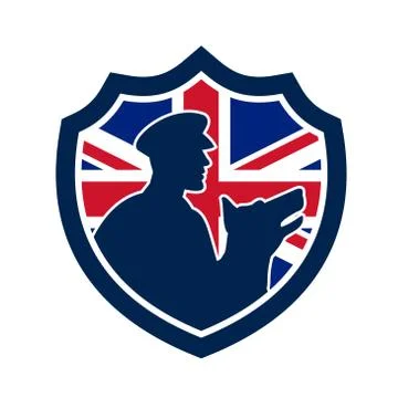 British Police Canine Team Crest Icon Stock Illustration
