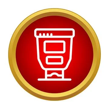 British post box icon illustration on red circle Stock Illustration