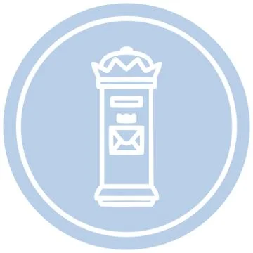 British postbox circular icon Stock Illustration