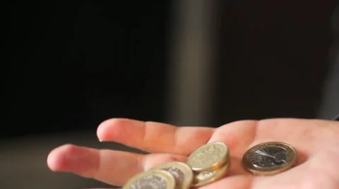 British Poud Coins fall Stock Footage 10908081