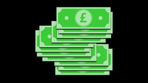 British pound banknotes rotating on black background Stock Footage 317221075