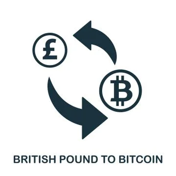 British Pound To Bitcoin icon. Mobile app, printing, web site icon. Simple Stock Illustration