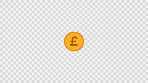 British Pound Coin Zoom Stock Footage 345612979