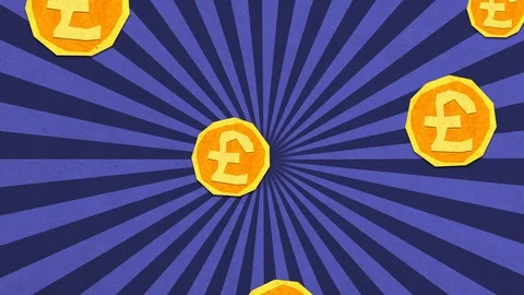British Pound Coins Falling Seamlessly. Stock Footage 121003866