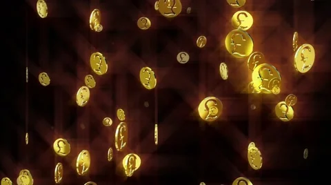British Pound coins raining down Stock Footage 48672488