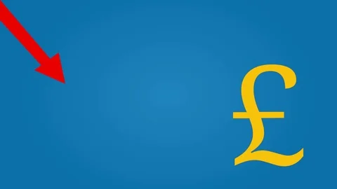 British Pound Currency Falling Chart. Stock Footage 101318904