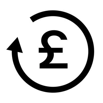 British pound exchange icon. Vector. Stock Illustration