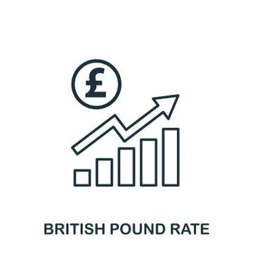 British Pound Rate Increase Graphic icon. Mobile apps, printing and more usage Stock Illustration