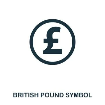British Pound Symbol icon. Mobile app, printing, web site icon. Simple element Stock Illustration