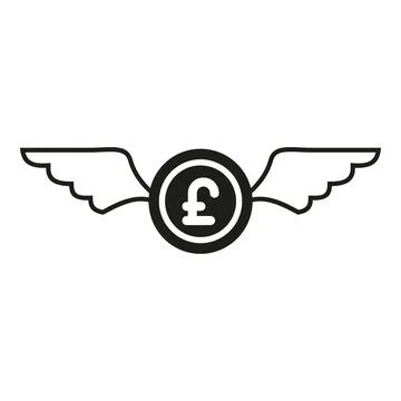 British pound symbol with wings concept for finance Stock Illustration