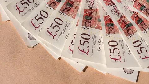 British pounds banknotes Stock Photos