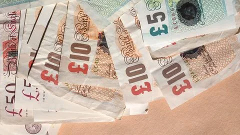 British pounds banknotes Stock Photos